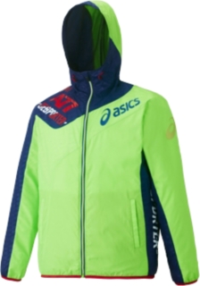 【ASICS/アシックス】 A77 ブレーカーパーカ(背メッシュ) グリーンゲッコーxネイビーブルー ユニセックス アシックス